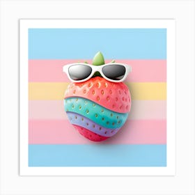 Strawberry With Sunglasses Art Print