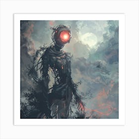 Robot In The Woods Art Print