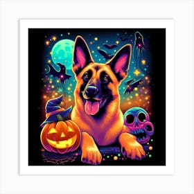 Halloween German Shepherd 1 Art Print