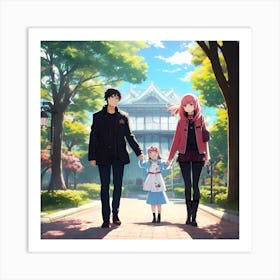 Anime couple & daughter Art Print