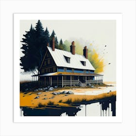 Colored House Ink Painting (145) Art Print