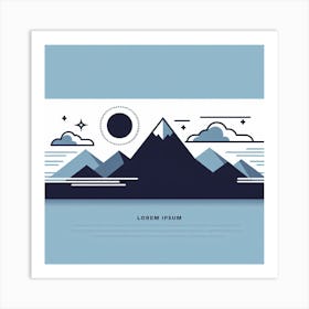 Mountain Landscape With Clouds Art Print