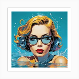 Girl In The Water Art Print