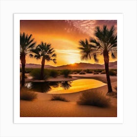 Sunset In The Desert 4 Art Print