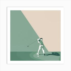 Golfer In Action Art Print