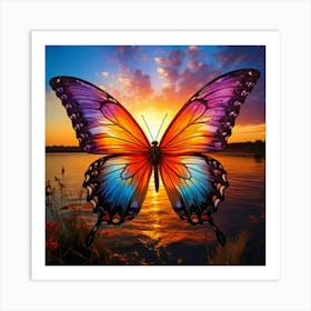 Firefly Whimsical Sunrise With Painted Butterfly Wings 54090 (2) Art Print