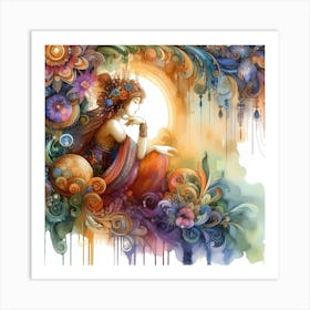 Watercolor Of A Woman 21 Art Print