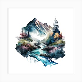 Watercolor Landscape 11 Art Print