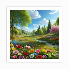 Flowers In The Garden Art Print