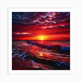 Sunset On The Beach 589 Art Print