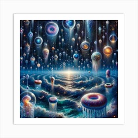 Cosmic rain Art Print