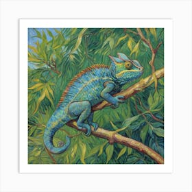 Blending into the Jungle: A Chameleon’s Tale Art Print