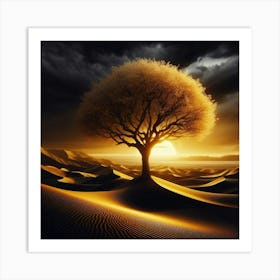 Tree In The Desert 14 Art Print