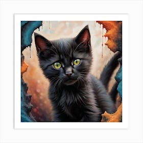 Black Kitten Art Print