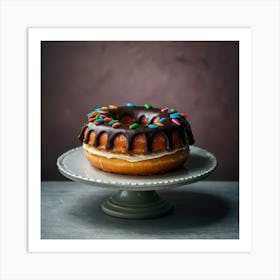 Donut On A Plate Art Print