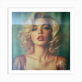 Blonde Woman,Portrait,Retro,70s Look Art Print