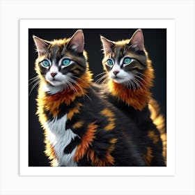 Two Cats With Blue Eyes Art Print