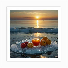 Sunset On The Beach Art Print