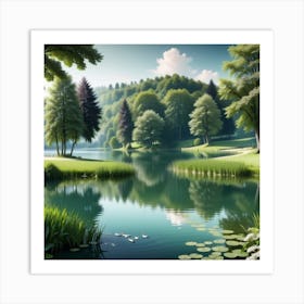 Lily Pond 12 Art Print