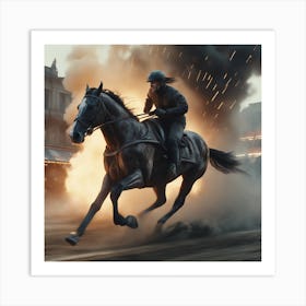 Man Riding A Horse 1 Art Print