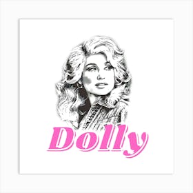 Pink Letters Dolly For Fans Of Country Music 2 Art Print