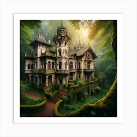 Gorgeous Abandoned Medieval Mansion In A Fairytale Forest 2 Art Print