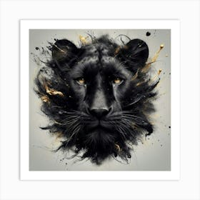 Black Lion Canvas Art Affiche