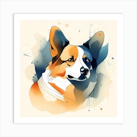 Corgi Portrait 6 Art Print