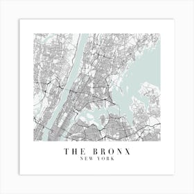 The Bronx New York Street Map Minimal Color Square Art Print