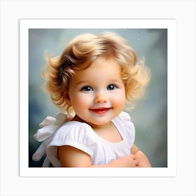 Little Girl Painting Art Print