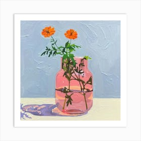 Pink Flowers In A Vase Art Print