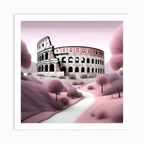 Rome Colossion Soft PInk Expressions Landscape Art Print
