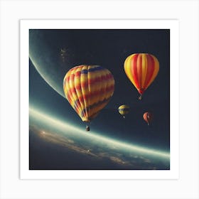 Hot Air Balloons In Space Art Print