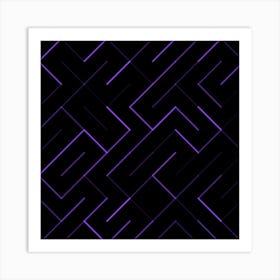 Purple And Black Maze Art Print