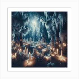 Icicles In The Forest Art Print