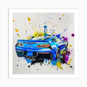 Blue Corvette 2 Art Print