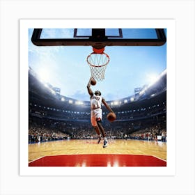 Ball Net Basketball Court Athlete Basketball Court Basket Sport Lay Goal Hoop African Ame (7) Art Print