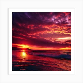 Sunset On The Beach 516 Art Print