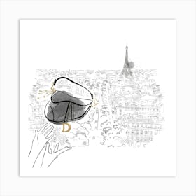 Paris Dior bag fashion illustration Art Print