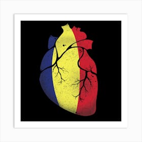 Romania Heart Flag Art Print