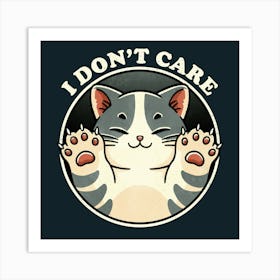 I Don't Care Cat Art Print