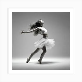 Ballet Dancer In Black And White Art Print