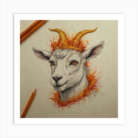 Goat Of Fire 6 Art Print