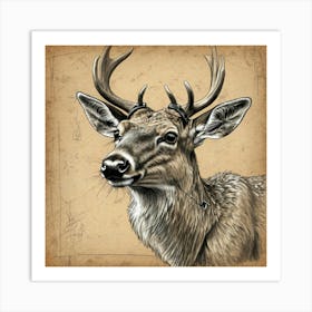 Deer Head 26 Art Print