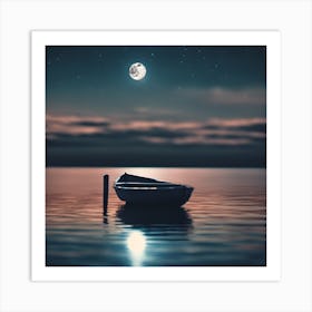 Moonlight On The Water Art Print