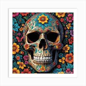 Day Of The Dead Skull Póster