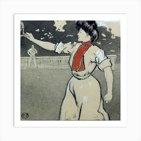 Woman And Man Playing Tennis (1902), Edward Penfield Art Print