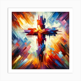 Abstract Cross Of Christ Art Print