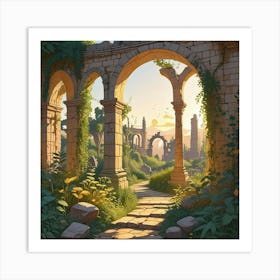 Into The Garden Ai Art Wall Art Design Illustration (48) Art Print