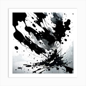 Black And White Abstract Painting 1 Art Print